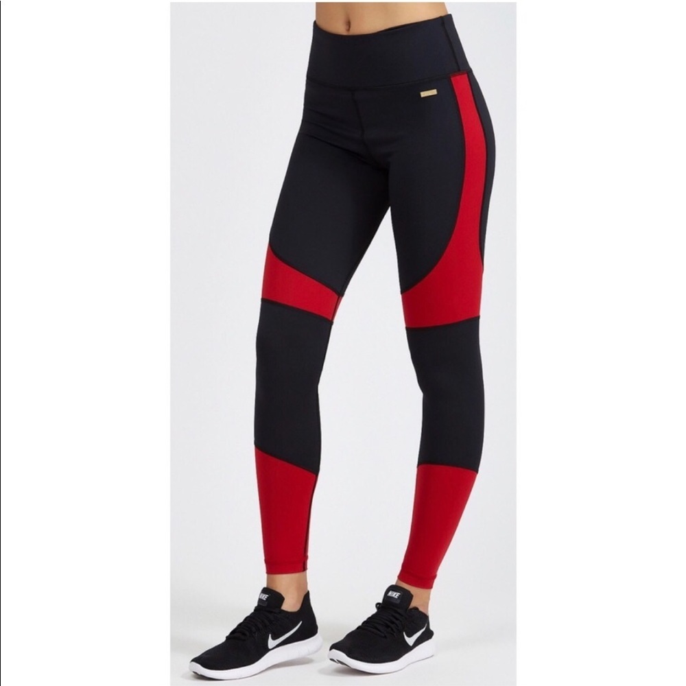 Alala Vamp color block leggings red black size XS